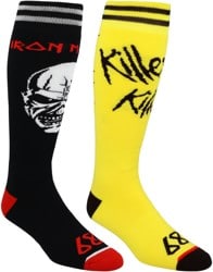 686 Iron Maiden 2-Pack Snowboard Socks - black pair + yellow pair