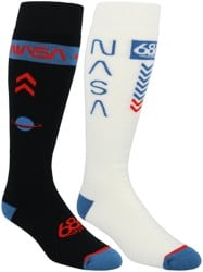 686 NASA 2-Pack Snowboard Socks - black pair + white pair