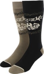 686 Welcome 2-Pack Snowboard Socks - black pair + sage pair