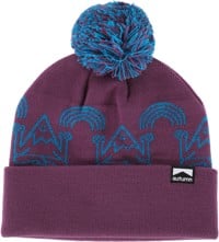 Autumn Mindful Mtn Pom Beanie - (hannah eddy) eggplant