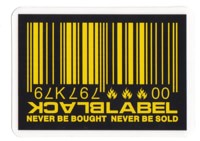 Black Label Barcode Sticker - yellow/yellow