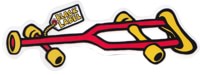 Black Label Crutch Sticker - red crutch/yellow