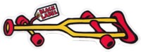 Black Label Crutch Sticker - yellow crutch/red