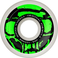 Bones 100's OG Formula V4 Wide Skateboard Wheels - white/green mummy skulls (100a)