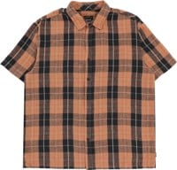 Brixton Cru Linen Blend Relaxed S/S Shirt - black/rust orange