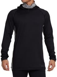 Burton Midweight X Long Neck Hoodie Base Layer - true black/gray heather