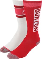 Burton Women's Weekend Midweight 2-Pack Snowboard Socks - deep red