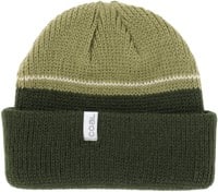 Coal Frena Beanie - olive blocked stripe