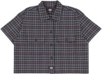 Dickies Women's Crop Work Shirt - outdoor check-navy