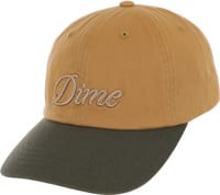 Dime Cursive Low Pro Snapback Hat - mustard/olive