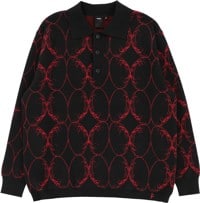 Former Coil Knit L/S Polo Shirt - black blood