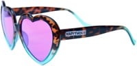 Happy Hour Heart Ons Sunglasses - tortoise teal fade