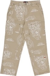 HUF TRD Schematic Double Knee Pants - tan