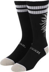 Portal Dimension Fern Sock - black fern leaf