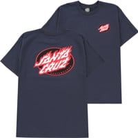 Santa Cruz True Oval Flame Dot T-Shirt - navy