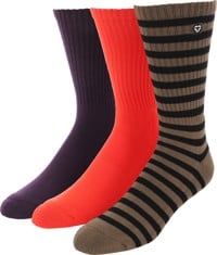 Tactics Icon Sock 3 Pack - red/bone/stripe