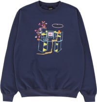 Theories Get Off The Internet Crew Sweatshirt - navy