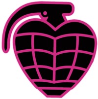 Thunder Grenade Diecut LG Sticker - black/pink