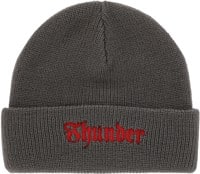 Thunder Script Beanie - charcoal/red