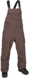 Volcom Women's Creston 3D Stretch Bib Overall Insulated Pants - mahogany