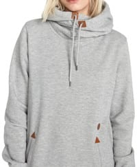 Volcom Women's Tower Pullover Fleece Hoodie (2023 Closeout) - heather grey